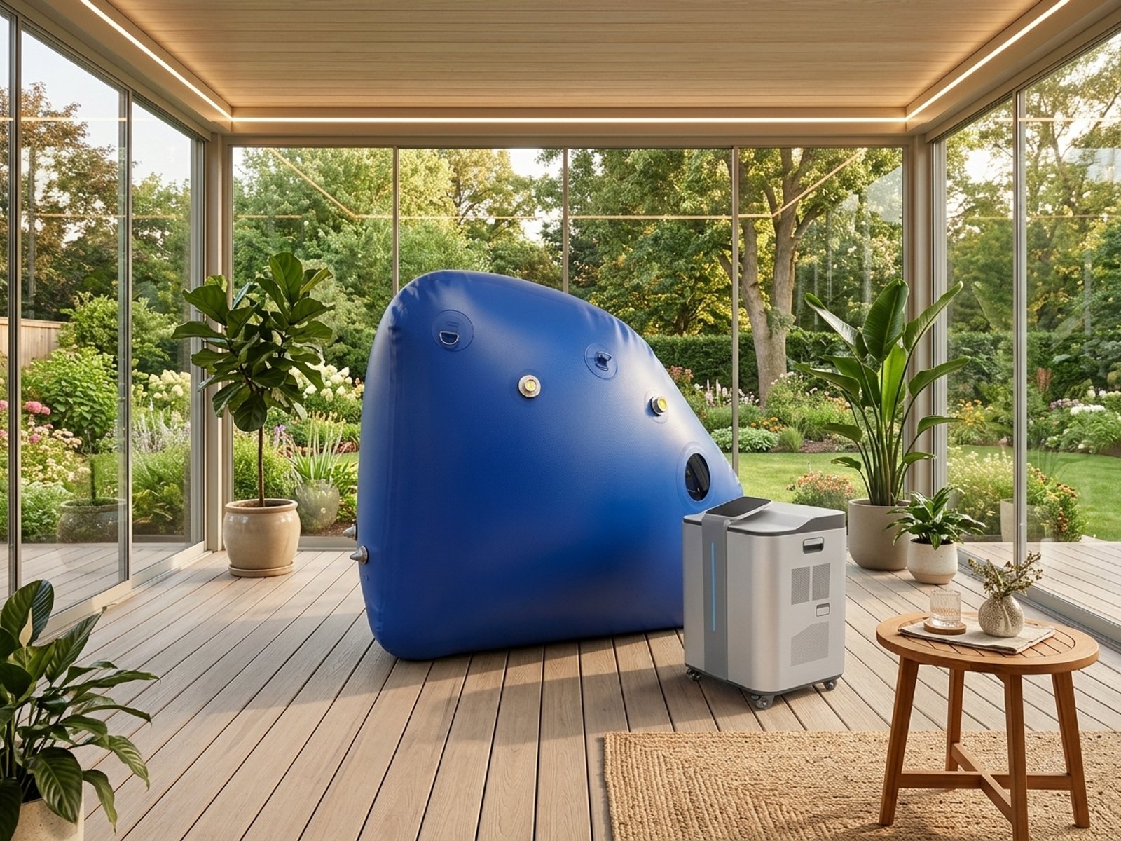 HCD Soft Series Sitting S2 | Portable Hyperbaric Chamber 1.3 ATA — in-room view